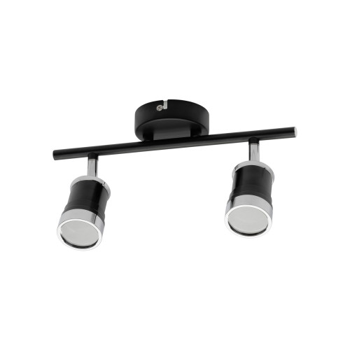 Спот СНС 2х50Вт, GU10, 230 В, 50 Гц, IP44, Юкка, черный/хром TDM