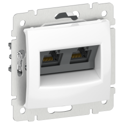 IEKVALENA Розетка компьютерная двойная RJ45 категория 5Е UTP 6942921 белый IEK