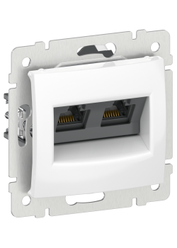 IEKVALENA Розетка компьютерная двойная RJ45 категория 6 UTP 6911071 белый IEK
