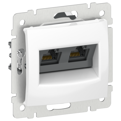 IEKVALENA Розетка компьютерная двойная RJ45 категория 5Е UTP 6942921 белый IEK