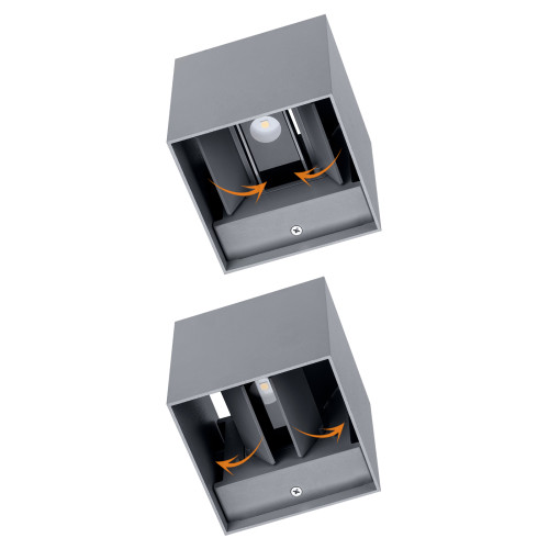 Светильник настенный LED, Кватро, 2х3 Вт, 4000 К, Н100 мм, алюм./сер., вверх/вниз, IP65, TDM Светильник настенный LED, Кватро, 2х3 Вт, 4000 К, Н100 мм, алюм./сер., вверх/вниз, IP65, TDM