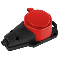 Колодка ЭРА KX-1e-RED-IP44 каучуковая с заземлением 1 розетка 16A IP44 красн. Эра Б0068412