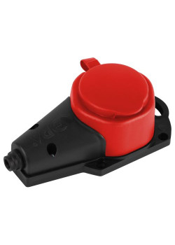 Колодка ЭРА KX-1e-RED-IP44 каучуковая с заземлением 1 розетка 16A IP44 красн. Эра Б0068412