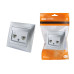 Розетка телефонная RJ11 + компьютерная RJ45 серебр. металлик Розетка телефонная RJ11 + компьютерная RJ45 серебр. металлик
