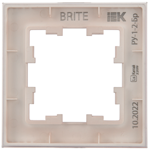 BRITE Рамка 1-местная РУ-1-2-Бр стекло розовый матовый IEK BRITE Рамка 1-местная РУ-1-2-Бр стекло розовый матовый IEK