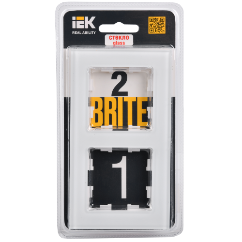 BRITE Рамка 2 -местная РУ-2-2-БрБ стекло белый IEK BRITE Рамка 2 -местная РУ-2-2-БрБ стекло белый IEK