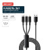 Кабель USB 3в1 Type-С (6А) Lightning (2.4А) micro USB (3А) 1.2м черн. оплетка световая индикация Rexant 18-7075 Кабель USB 3в1 Type-С (6А) Lightning (2.4А) micro USB (3А) 1.2м черн. оплетка световая индикация Rexant 18-7075