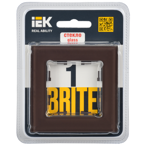BRITE Рамка 1 -местная РУ-1-2-БрТБ стекло темная бронза IEK