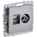 BRITE Розетка двойная TV+RJ45 кат.5E РТВ/РК12-БрС сталь IEK BRITE Розетка двойная TV+RJ45 кат.5E РТВ/РК12-БрС сталь IEK