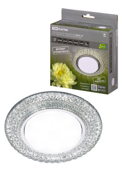 Светильник встраиваемый СВ 03-10 GX53 230В LED подсветка 5 Вт зеркальный/хром TDM