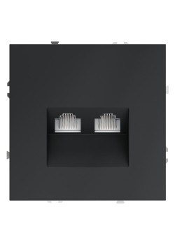 Розетка компьютерная 2-м СП S70 RJ45 + RJ45 кат.6 механизм графит Voltum VLS060207