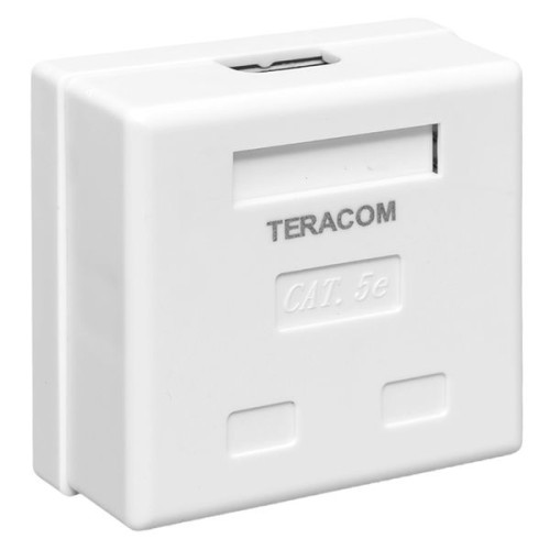 Розетка настенная TERACOM Cat.5E неэкран. 2 порта RJ-45 Dual IDC белая Розетка настенная TERACOM Cat.5E неэкран. 2 порта RJ-45 Dual IDC белая