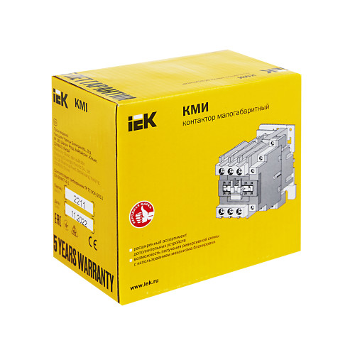 Контактор КМИ-34012 40А 230В/АС3 1NO;1NC IEK Контактор КМИ-34012 40А 230В/АС3 1NO;1NC IEK