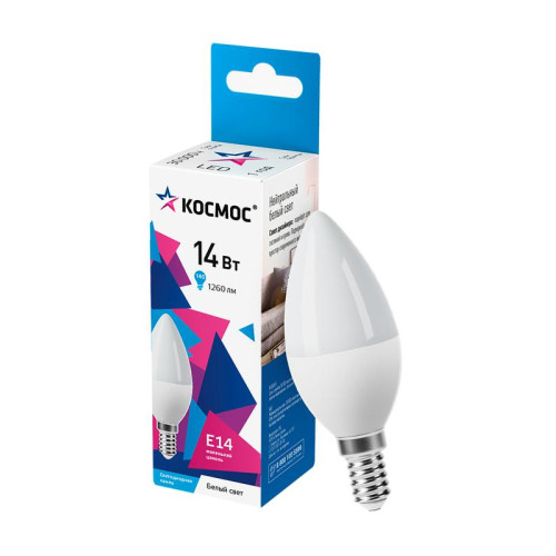 Лампа светодиодная CN 14Вт E14 4500К 1260лм 174-265В КОСМОС LkecLED14wCNE1445