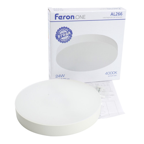 Светодиодный светильник Feron AL266 накладной 24W 4000K белый Светодиодный светильник Feron AL266 накладной 24W 4000K белый