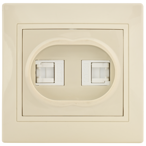 KVARTA Розетка 2-местная компьютерная RJ45 кат.5е РК12-ККм кремовый GENERICA KVARTA Розетка 2-местная компьютерная RJ45 кат.5е РК12-ККм кремовый GENERICA
