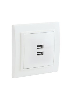 Минск Розетка USB 2-мест. СП 2,1А бел. EKF