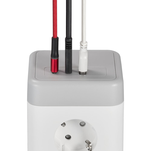 Удлинитель У08K 8 мест 2P+PE 1,5м 3х1,0мм2 16А/250В USB A+C 20Вт серый DOMINIC IEK Удлинитель У08K 8 мест 2P+PE 1,5м 3х1,0мм2 16А/250В USB A+C 20Вт серый DOMINIC IEK