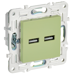 SKANDY Розетка USB A+A 3,1А SK-R15G мятный IEK