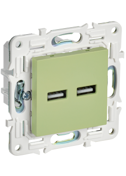 SKANDY Розетка USB A+A 3,1А SK-R15G мятный IEK