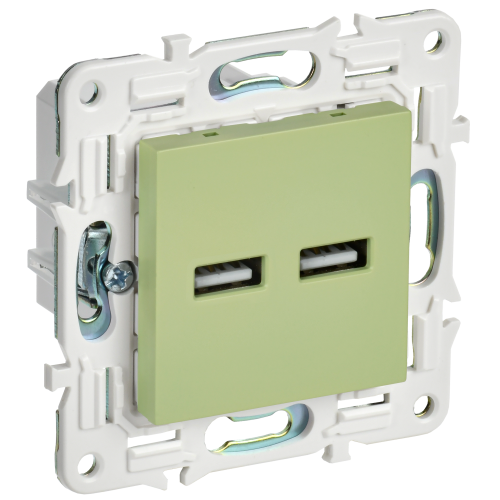 SKANDY Розетка USB A+A 3,1А SK-R15G мятный IEK