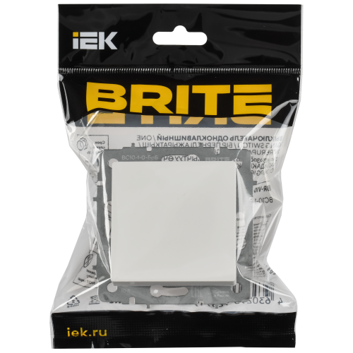 BRITE Выключатель 1-клавишный 10А ВС10-1-0-БрБ РФ белый IEK BRITE Выключатель 1-клавишный 10А ВС10-1-0-БрБ РФ белый IEK