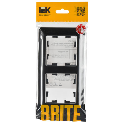 BRITE Рамка 2-местная РУ-2-Бр хром/черный IEK BRITE Рамка 2-местная РУ-2-Бр хром/черный IEK
