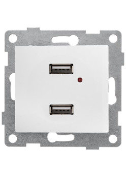 Розетка USB 2-м СП Bravo механизм бел. GUSI С10USB2-001