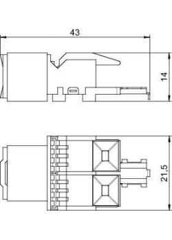 Модуль с суппорт. кат. 6 разъем RJ45 ASM-C6 OBO 6117341