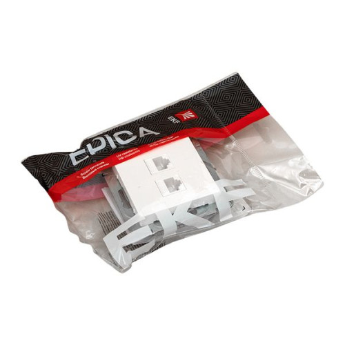 Механизм роз. RJ45 - 2шт, (cat5), бел. Эпика EKF Механизм роз. RJ45 - 2шт, (cat5), бел. Эпика EKF