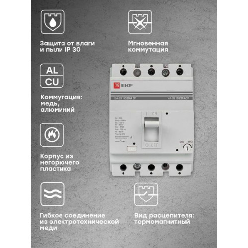ВА-99 160/20А 3P 35кА EKF ВА-99 160/20А 3P 35кА EKF