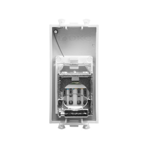 Компьютерная розетка RJ-45 модульная, кат.5е экранированная, Avanti,белое облако, 1 модуль Компьютерная розетка RJ-45 модульная, кат.5е экранированная, Avanti,белое облако, 1 модуль