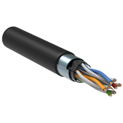 ITK Витая пара F/UTP кат.6 4х2х23AWG solid LSZH нг(А)-HF черный (305м)