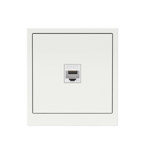 Компьютерная розетка RJ-45 без шторки, кат.6А одинарная,KANT, белая магнолия