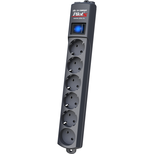 Сетевой фильтр Pilot S 6 розеток (5 евро + 1 без заземления) 1.8 м, графит/ Pilot S surge protector 6 outlets (5 euro + 1 without grounding) 1.8 m, graphite
