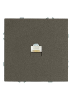 Розетка компьютерная 1-местная RJ-45 (механизм), STEKKER, серия Эмили, RST00-5117-09, антрацит, soft touch