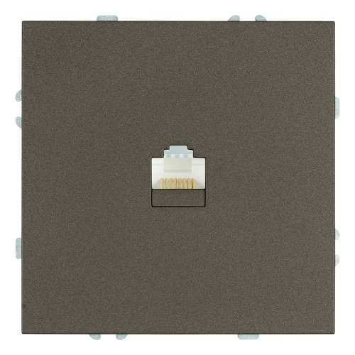 Розетка компьютерная 1-местная RJ-45 (механизм), STEKKER, серия Эмили, RST00-5117-09, антрацит, soft touch