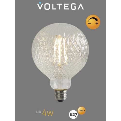 Лампа светодиодная филаментная Loft 271 YX-G125175LFFEC01 4Вт 2200К E27 DIM Voltega 8574 Лампа светодиодная филаментная Loft 271 YX-G125175LFFEC01 4Вт 2200К E27 DIM Voltega 8574
