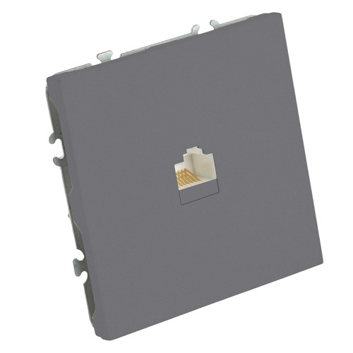 Розетка компьютерная 1-местная RJ-45 (механизм), STEKKER, серия Эмили, RST00-5117-10, платиново-серый, soft touch Розетка компьютерная 1-местная RJ-45 (механизм), STEKKER, серия Эмили, RST00-5117-10, платиново-серый, soft touch