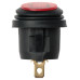 Выключатель клавишный круглый KCD2-101N/FS 250В AC/DC, 1P, 6А, (3с), ON-OFF, черный корпус, красная клавиша с LED подсветкой, IP54 TDM