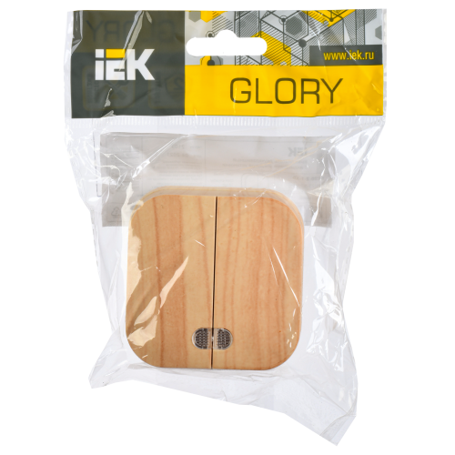GLORY Выключатель 2-клавишный для открытой установки с индикацией 10А ВС20-2-1-ХС сосна IEK GLORY Выключатель 2-клавишный для открытой установки с индикацией 10А ВС20-2-1-ХС сосна IEK