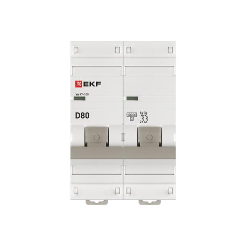 Авт. выкл. ВА 47-100 2P 80А (D) 10kA PROXIMA EKF Авт. выкл. ВА 47-100 2P 80А (D) 10kA PROXIMA EKF