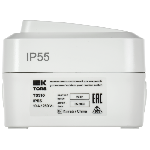 TORS Выключатель кнопочный 10А IP55 TS310 белый IEK