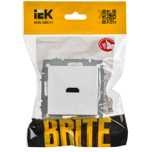 BRITE Розетка HDMI РHDMI-0-БрАБ арктический белый IEK BRITE Розетка HDMI РHDMI-0-БрАБ арктический белый IEK