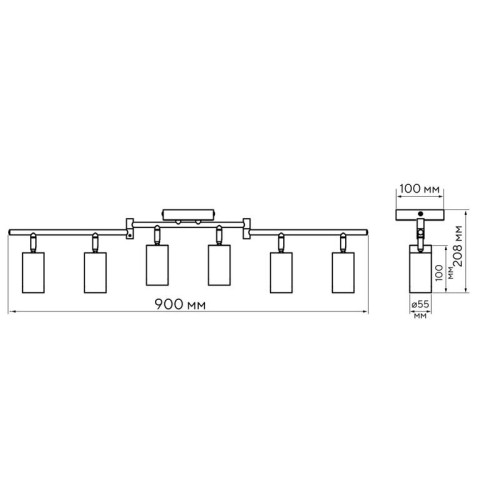 Светильник PCL-0606 6xGU10 IP20 230В BL настен./потолочн. декор. под лампу JazzWay 5066762 Светильник PCL-0606 6xGU10 IP20 230В BL настен./потолочн. декор. под лампу JazzWay 5066762