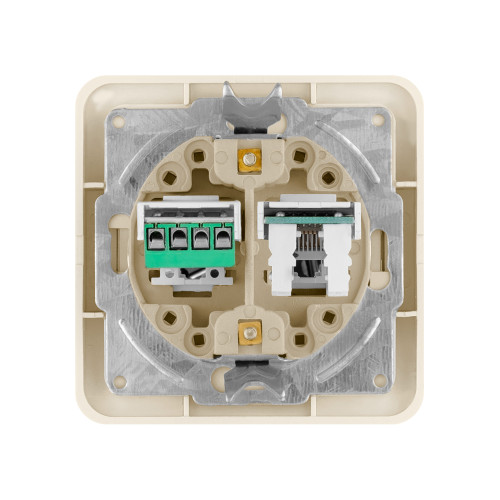 Розетка компьютерная RJ-45 + TФ (RJ-11) сл. кость Розетка компьютерная RJ-45 + TФ (RJ-11) сл. кость