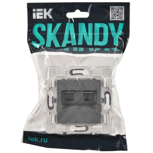 SKANDY Розетка компьютерная двойная RJ45 кат.6 SK-K04Gr серый IEK SKANDY Розетка компьютерная двойная RJ45 кат.6 SK-K04Gr серый IEK