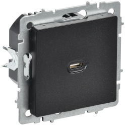 BRITE Розетка USB C 65Вт высокоскоростная зарядка РЮ12-1-БрЧ черный IEK