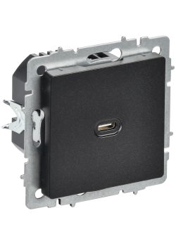 BRITE Розетка USB C 65Вт высокоскоростная зарядка РЮ12-1-БрЧ черный IEK