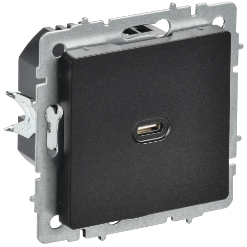 BRITE Розетка USB C 65Вт высокоскоростная зарядка РЮ12-1-БрЧ черный IEK